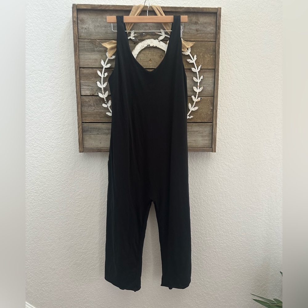 Lunya Black Women's Jumpsuit pajama Orgqnic Pima cotton ladies large